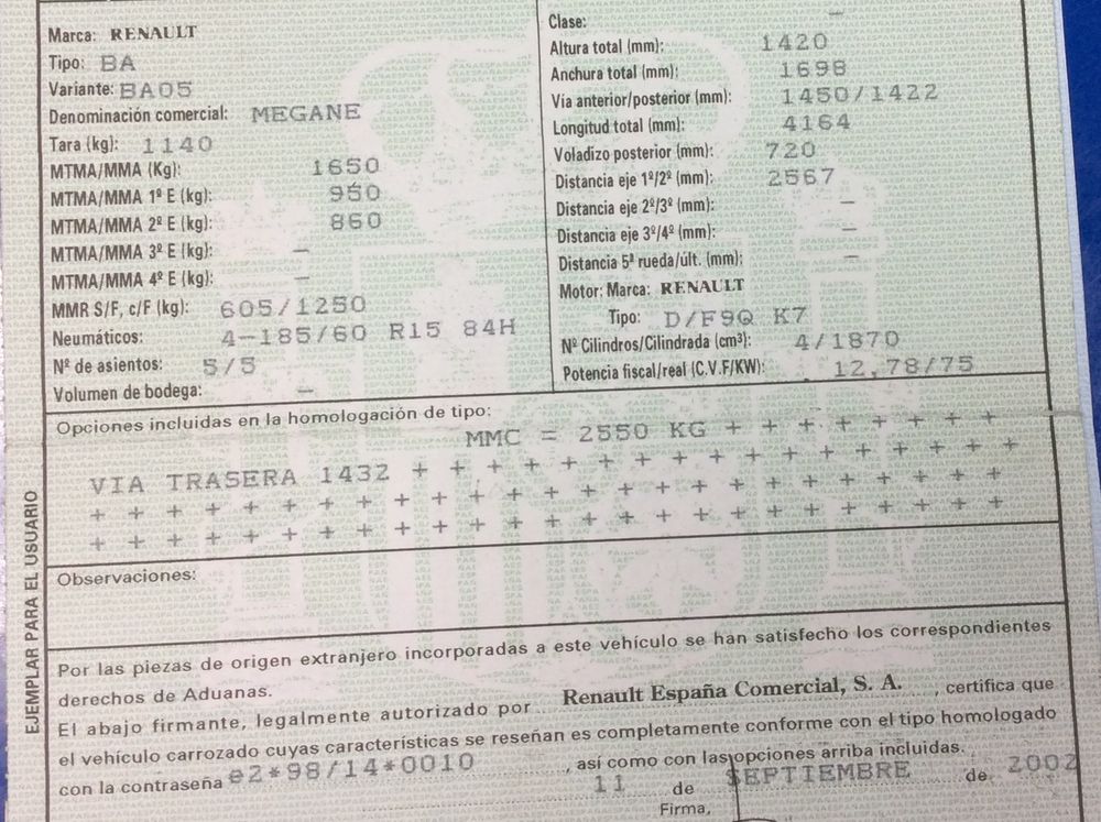 DESPIECE RENAULT MEGANE - Imagen 2