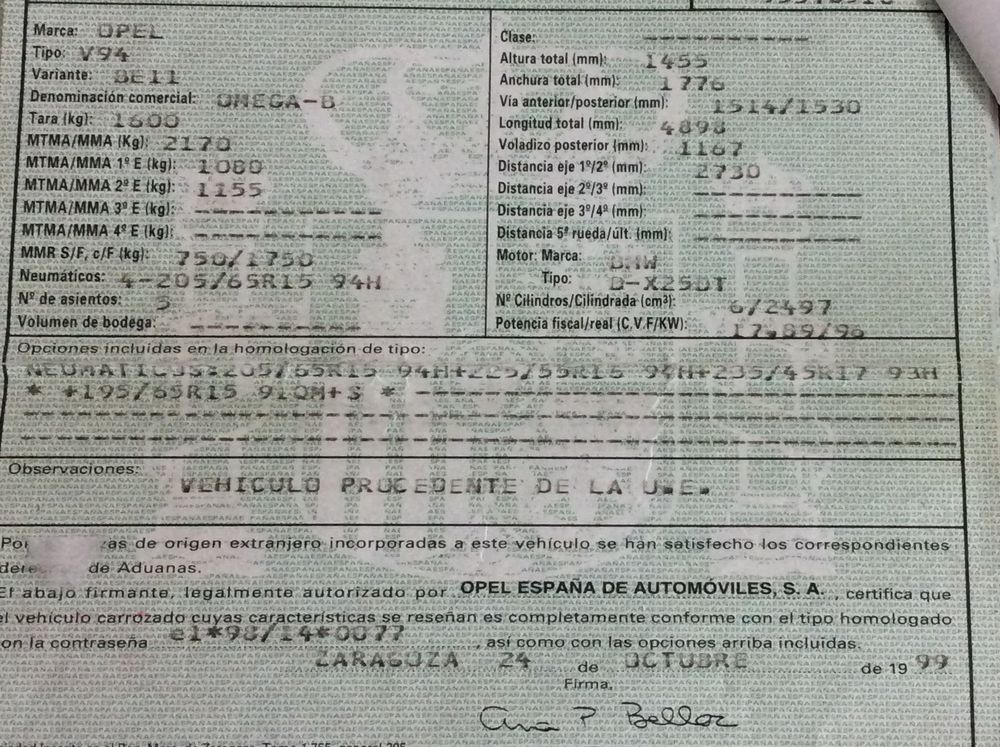 DESPIECE OPEL OMEGA B - Imagen 5