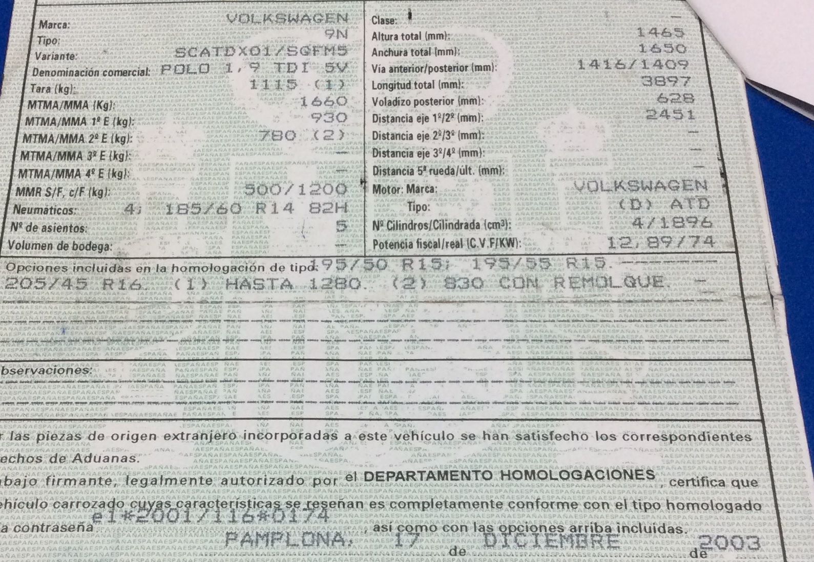 DESPIECE VOLKSWAGEN POLO - Imagen 4