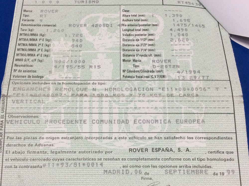 DESPIECE ROVER 420 SDI - Imagen 4