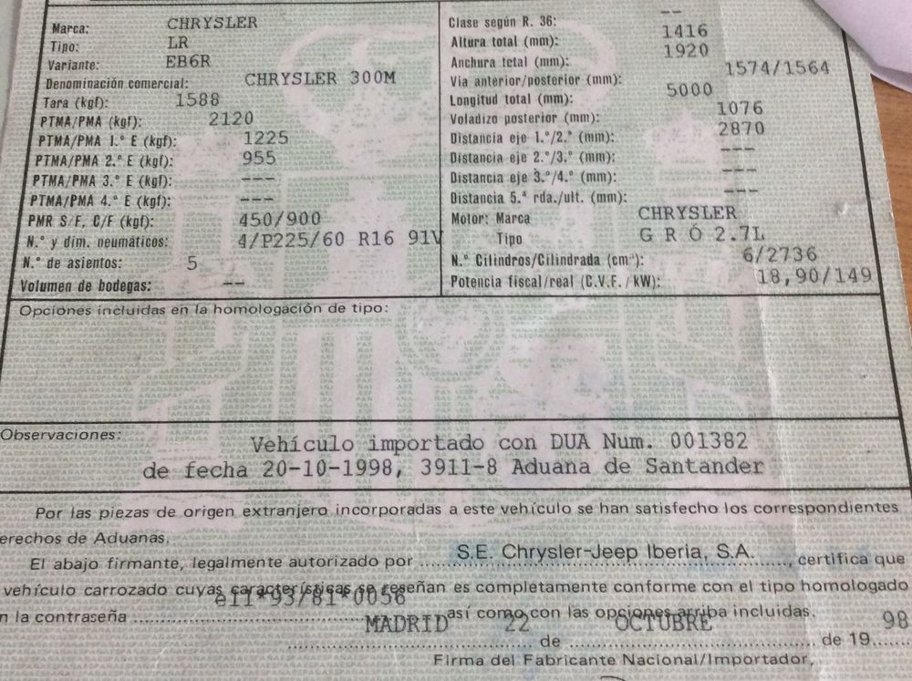 DESPIECE CHRYSLER 300M - Imagen 4