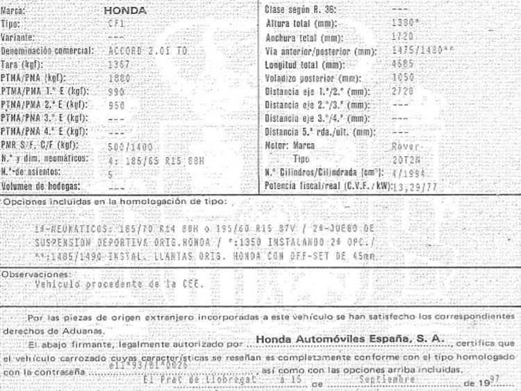 DESPIECE HONDA ACCORD - Imagen 2