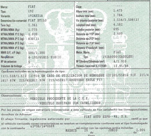 DESPIECE FIAT STILO - Imagen 2