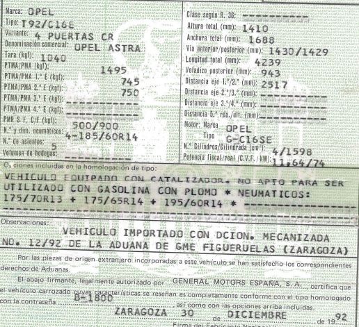DESPIECE OPEL ASTRA - Imagen 2