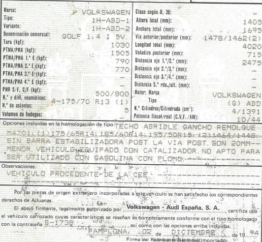 DESPIECE VOLKSWAGEN GOLF - Imagen 2