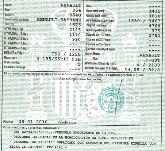 DESPIECE RENAULT SAFRANE - Imagen 6