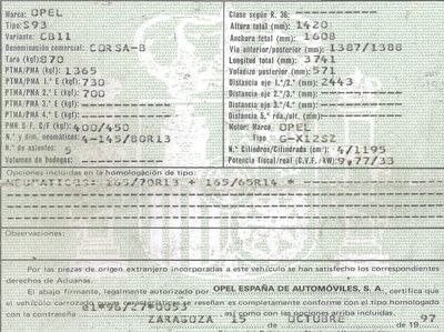 DESPIECE OPEL CORSA B - Imagen 2