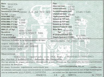 DESPIECE TOYOTA VERSO - Imagen 6