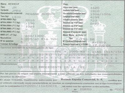DESPIECE RENAULT MEGANE SCENIC - Imagen 2