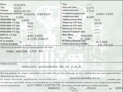 DESPIECE TOYOTA COROLLA - Imagen 2