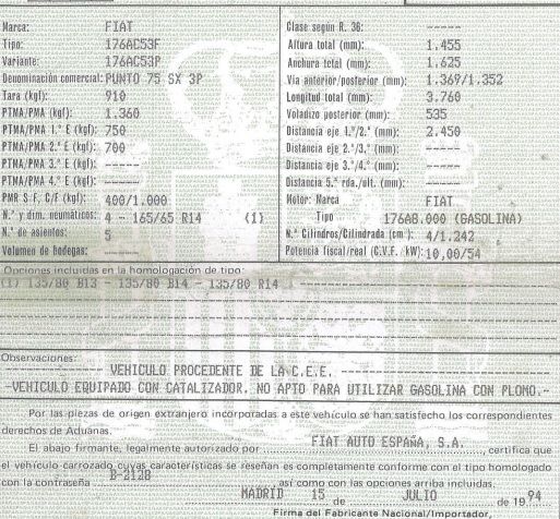 DESPIECE FIAT PUNTO - Imagen 6