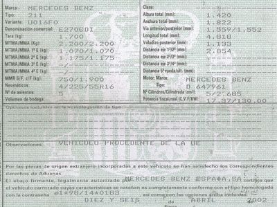 DESPIECE MERCEDES E270 - Imagen 2