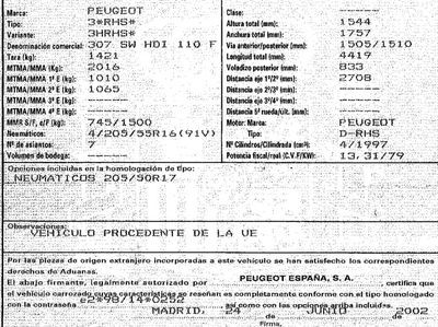 DESPIECE PEUGEOT 307 SW - Imagen 6