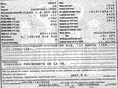 DESPIECE SEAT TOLEDO II - Imagen 5