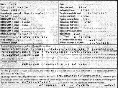 DESPIECE OPEL VECTRA - Imagen 2