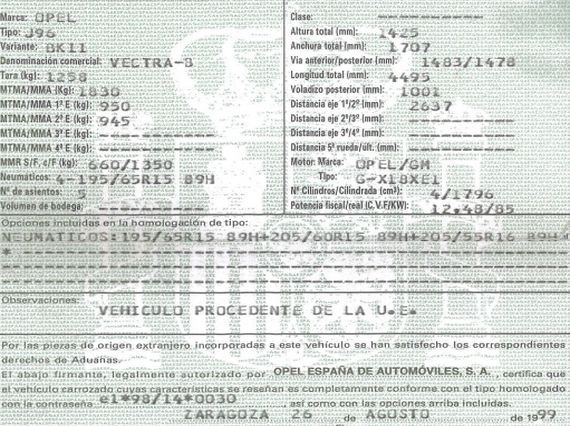 DESPIECE OPEL VECTRA B - Imagen 5