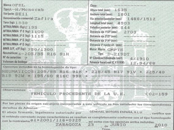 DESPIECE OPEL ZAFIRA B - Imagen 5