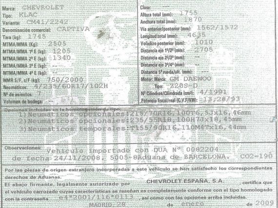 DESPIECE CHEVROLET CAPTIVA - Imagen 5