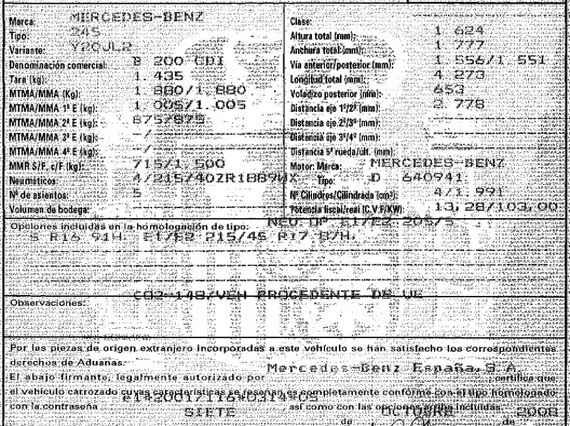 DESPIECE MERCEDES B200 - Imagen 5