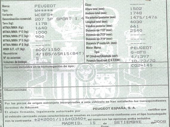 DESPIECE PEUGEOT 207 - Imagen 5