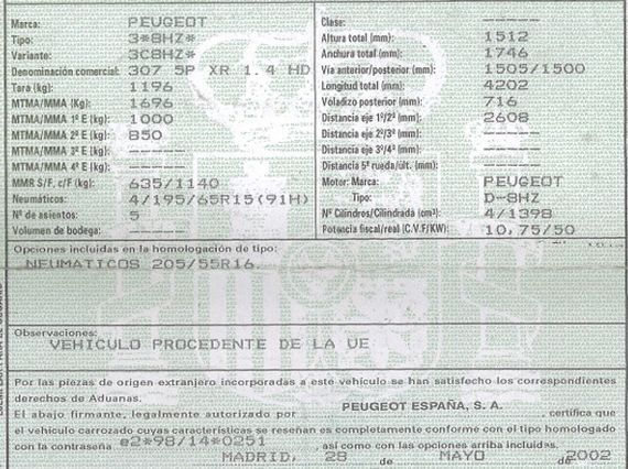 DESPIECE PEUGEOT 307 - Imagen 5