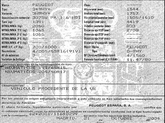 DESPIECE PEUGEOT 307SW - Imagen 5