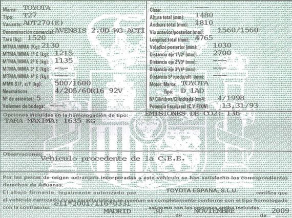 DESPIECE TOYOTA AVENSIS - Imagen 5