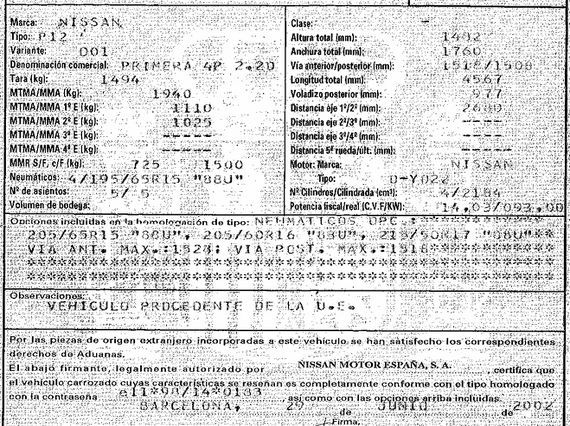 DESPIECE NISSAN PRIMERA - Imagen 5