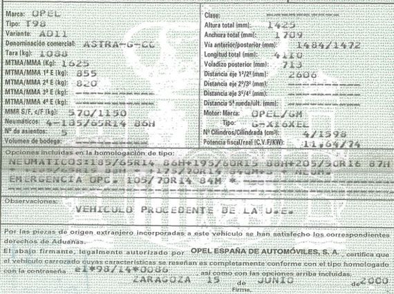 DESPIECE OPEL ASTRA G - Imagen 5