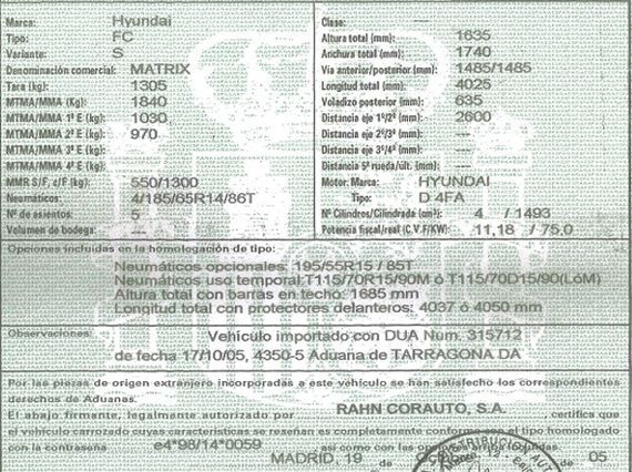 DESPIECE HYUNDAI MATRIX - Imagen 5