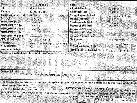DESPIECE CITROEN BERLINGO - Imagen 5