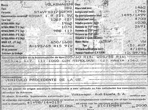 DESPIECE VOLKSWAGEN PASSAT B5.5 - Imagen 5