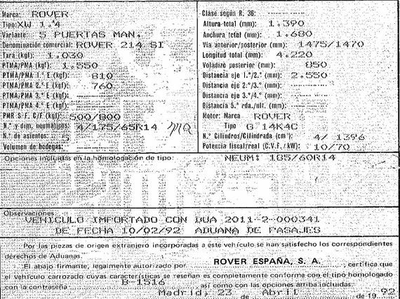 DESPIECE ROVER 214SI - Imagen 5