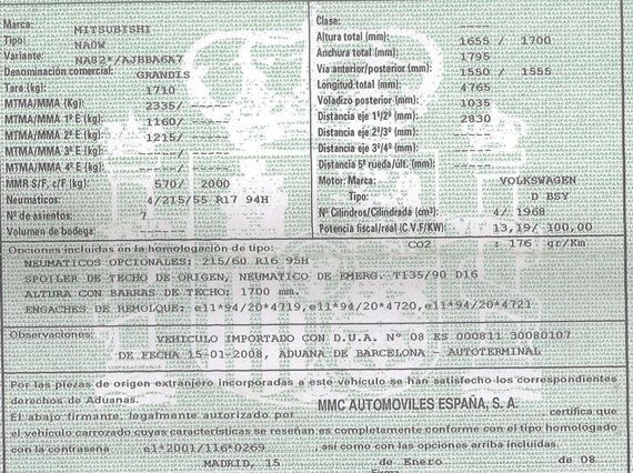 DESPIECE MITSUBISHI GRANDIS - Imagen 5