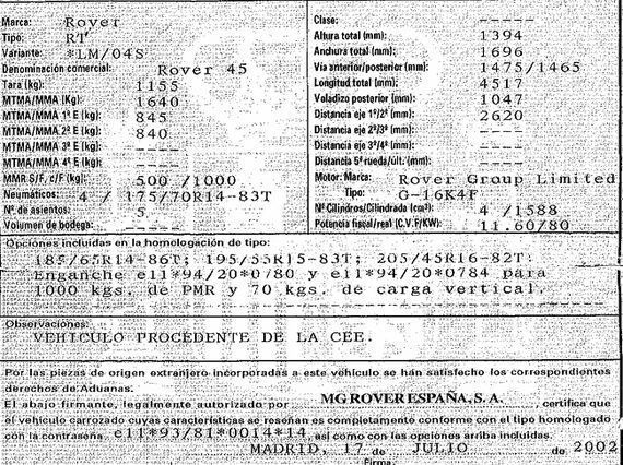 DESPIECE ROVER 45 - Imagen 5