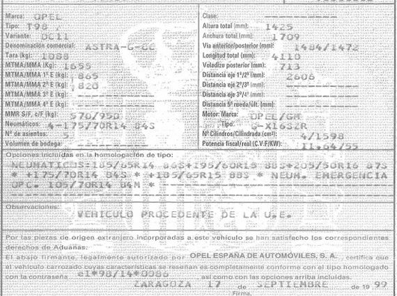 DESPIECE OPEL ASTRA G CC - Imagen 5