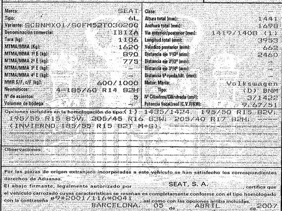 DESPIECE SEAT IBIZA III 6L - Imagen 5