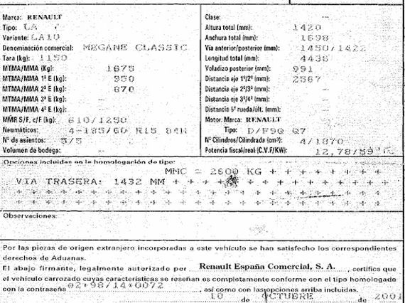 DESPIECE RENAULT MEGANE CLASSIC - Imagen 5
