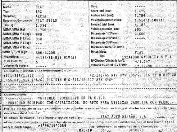 DESPIECE FIAT STILO - Imagen 5